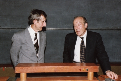 Julian Schwinger (right) with Freeman Dyson (left)